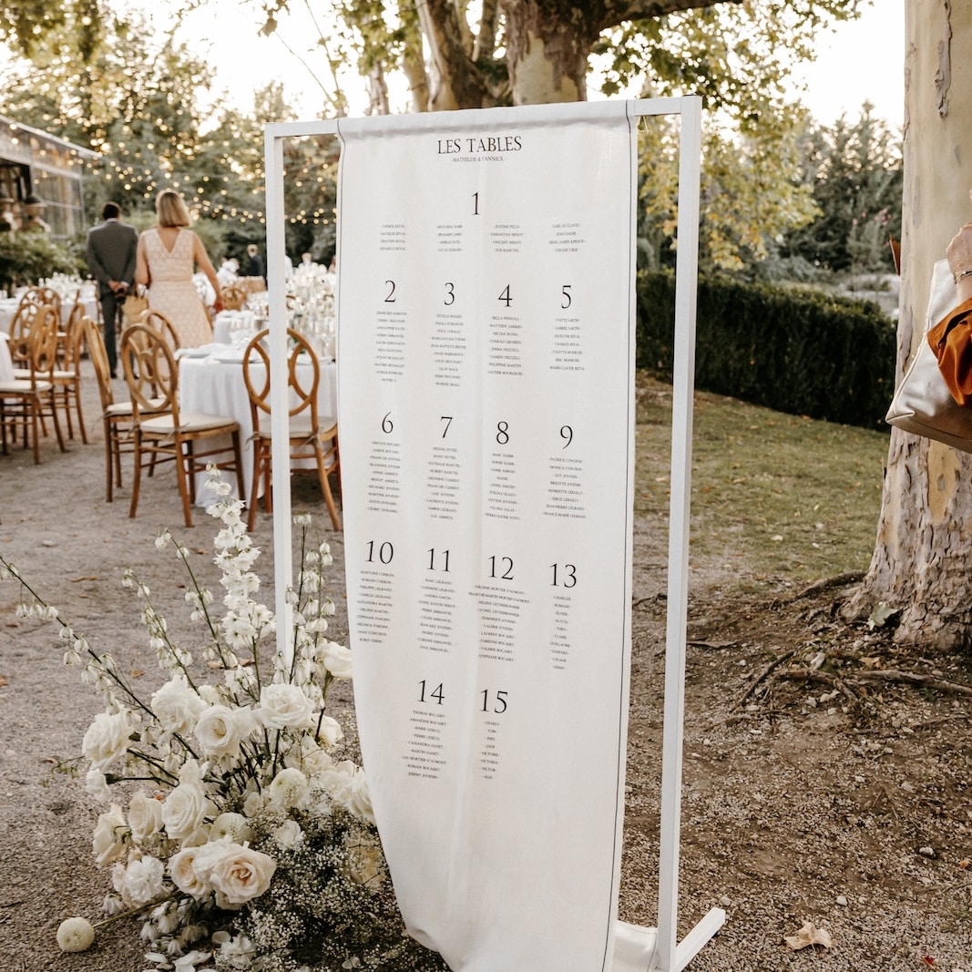 Plan de table Mariage PACA